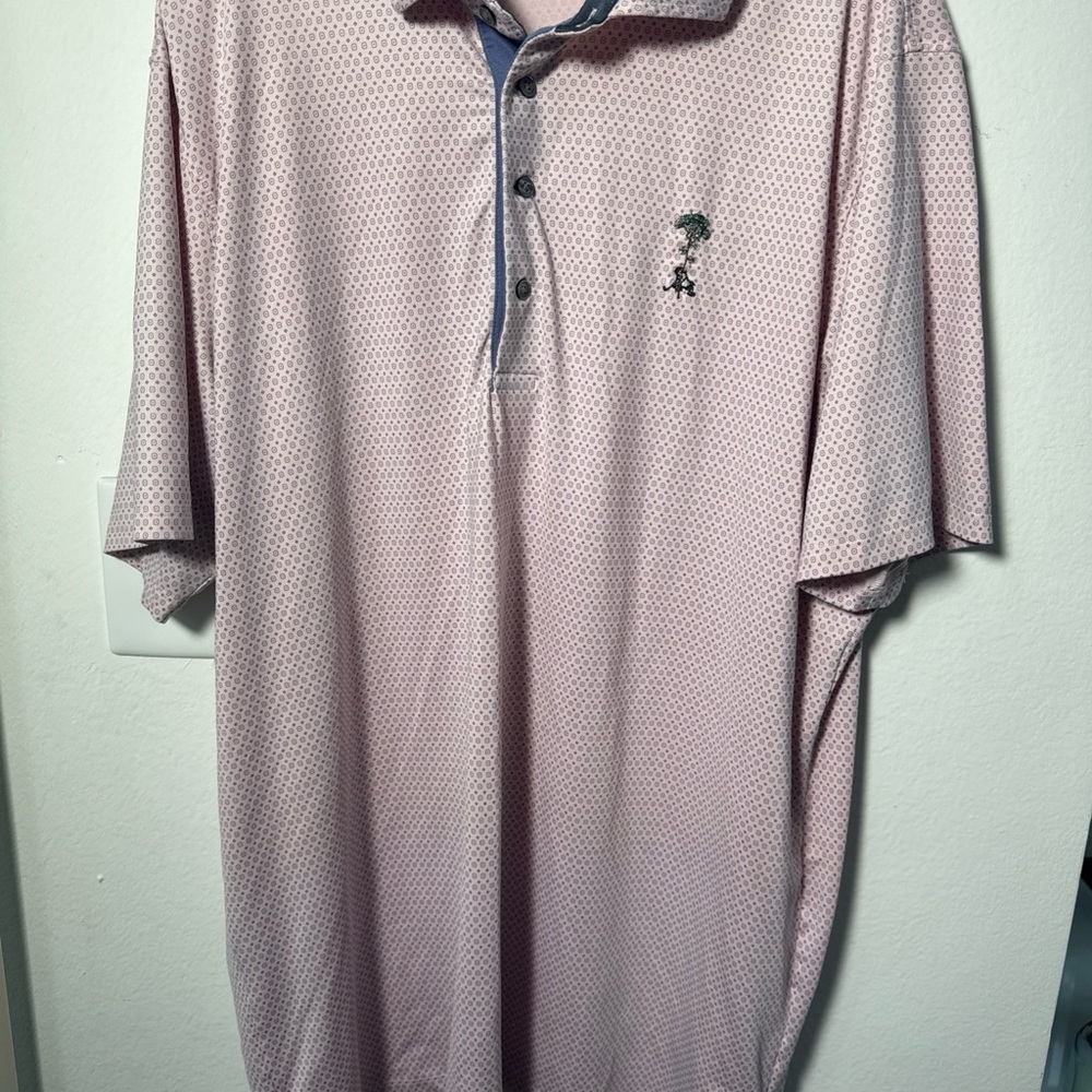 Greyson Golf Polo Shirt Pink Geometric Men’s XL a very small stain (0887gw6) - Picture 3 of 9